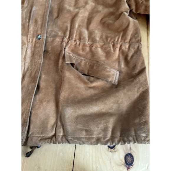 BT Ltd Jacket Mens Large Suede + Aztec Southwest Hood Lined Car Coat Vintage - Picture 8 of 16